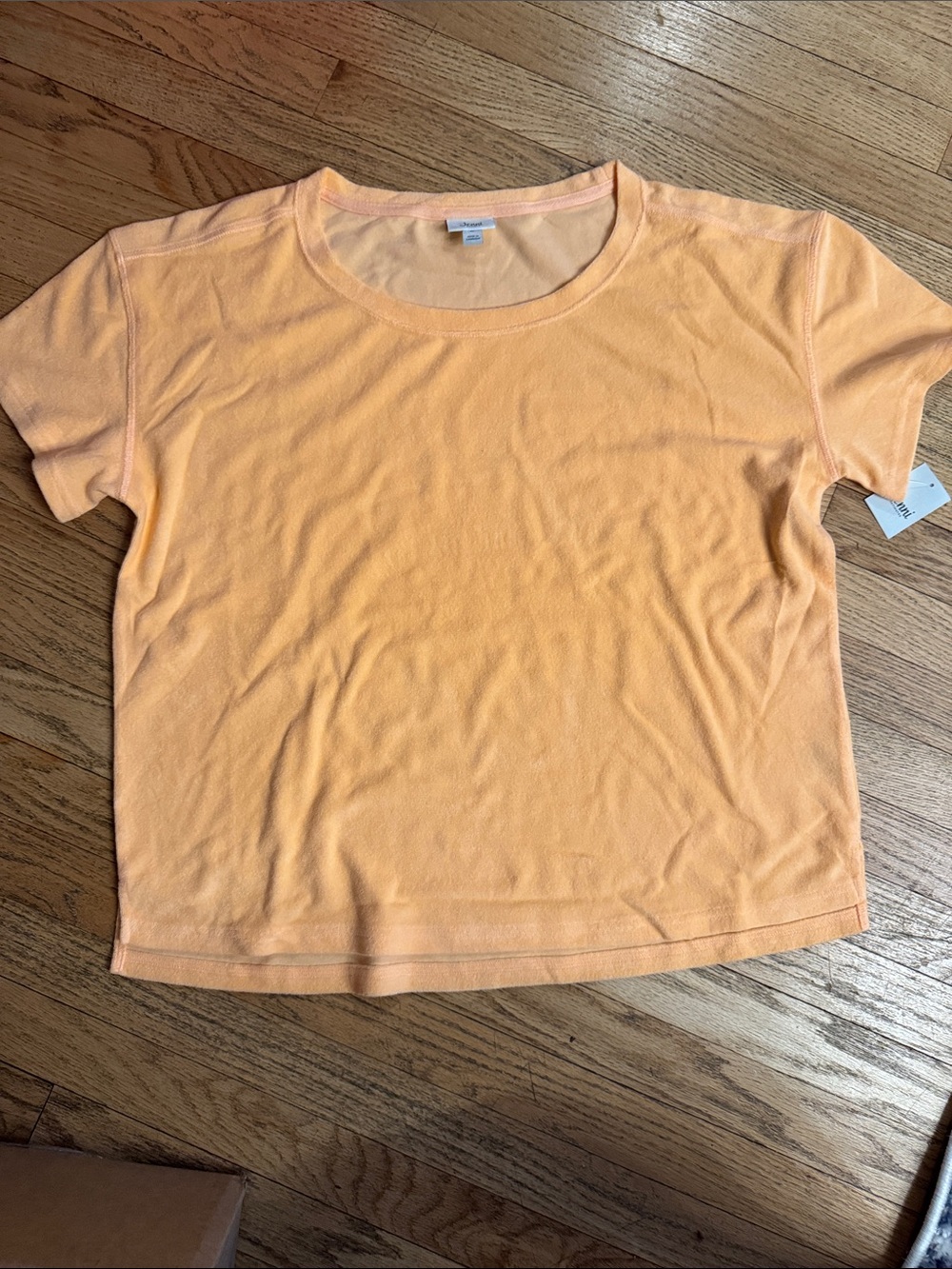 Jenni Peach Short Sleeve Terry cloth Crewneck Tee